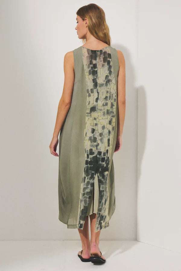 Printed viscose georgette long dress