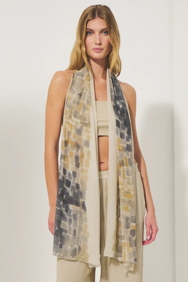 Printed viscose georgette scarf