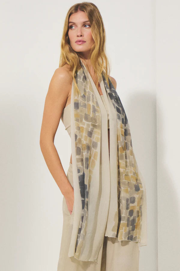 Printed viscose georgette scarf
