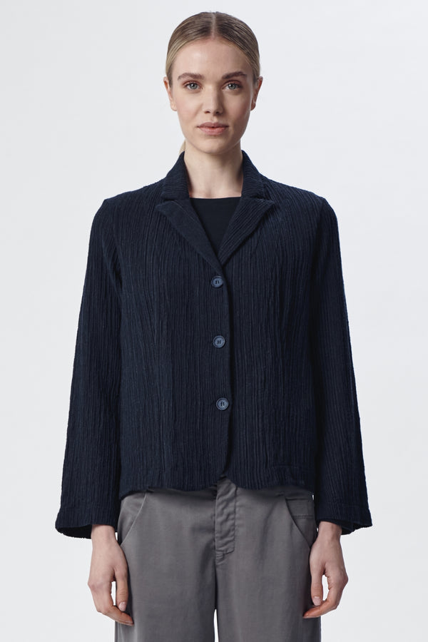 Jacket in Cotton Viscose Navy