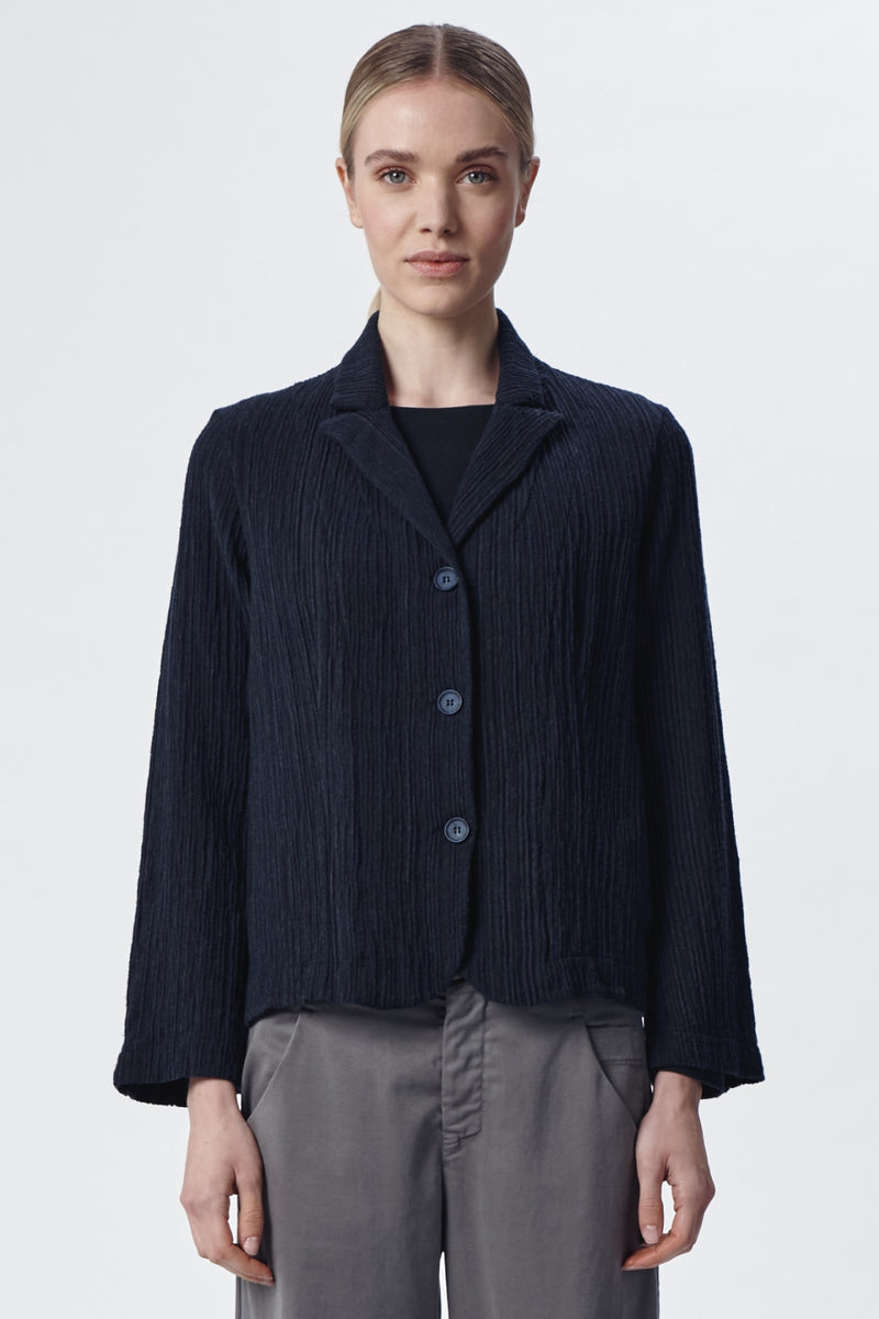 Jacket in Cotton Viscose Navy