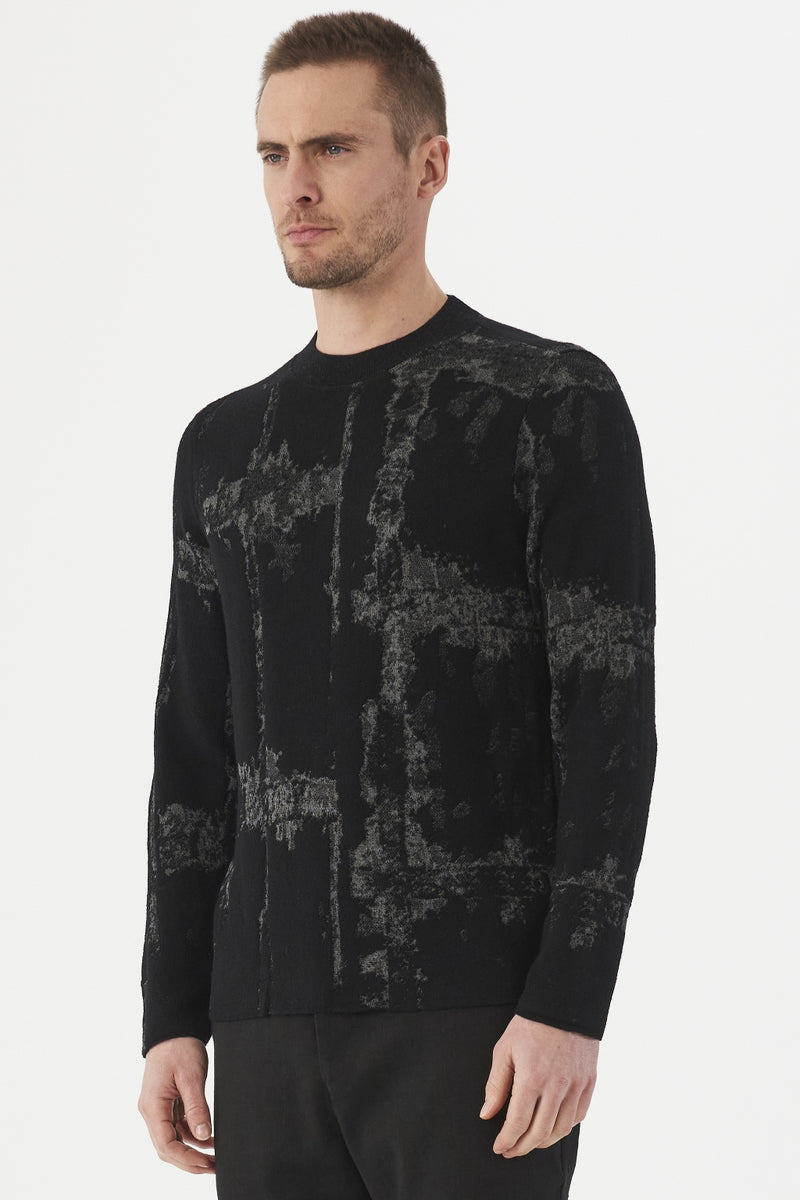 Virgin wool and viscose jacquard Pullover