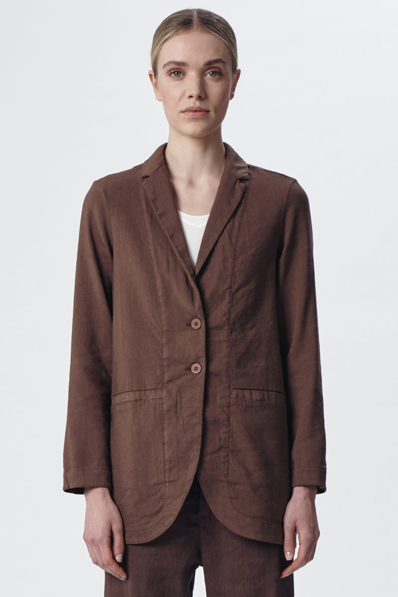 Wool linen Blazer Brown