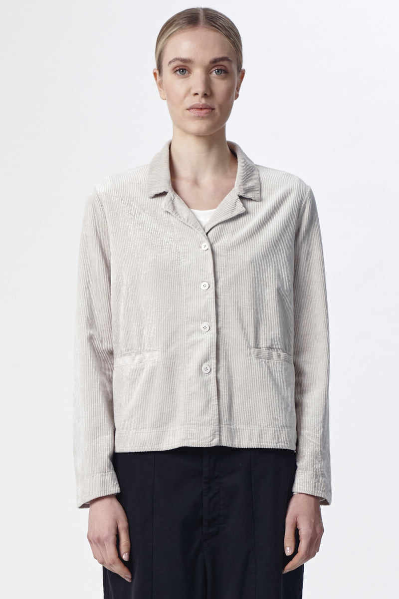 Jacket in stretch cotton and viscose corduroy