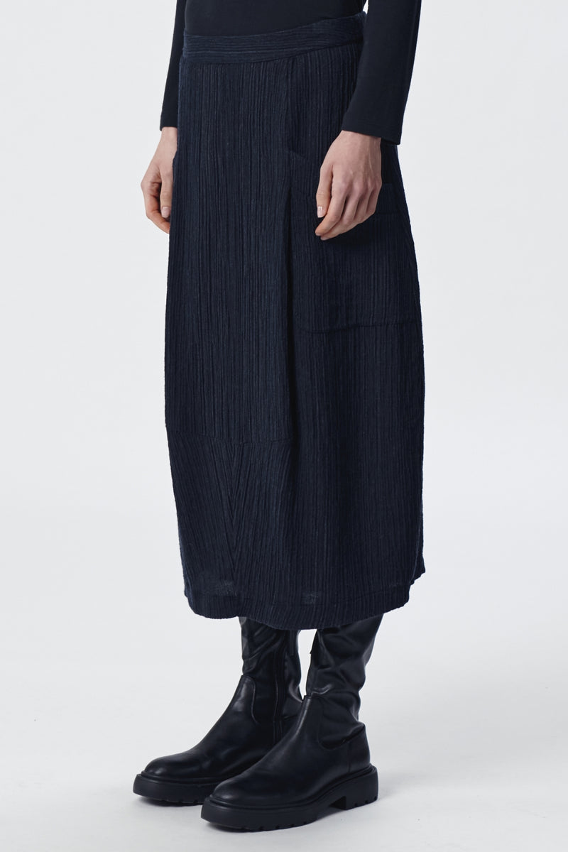 Skirt in cotton Viscose Navy