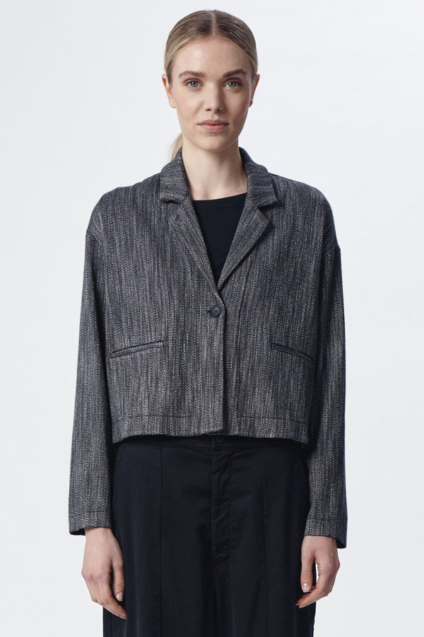 Jacket in Viscose Wool Cotton Stretch grey