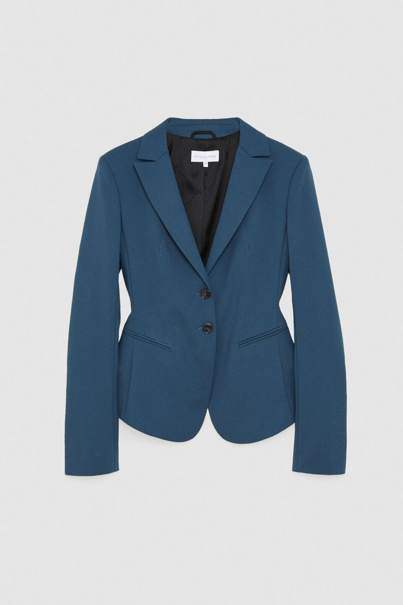 Schmal geschnittener 2-Knopf-Blazer Petrol Blue