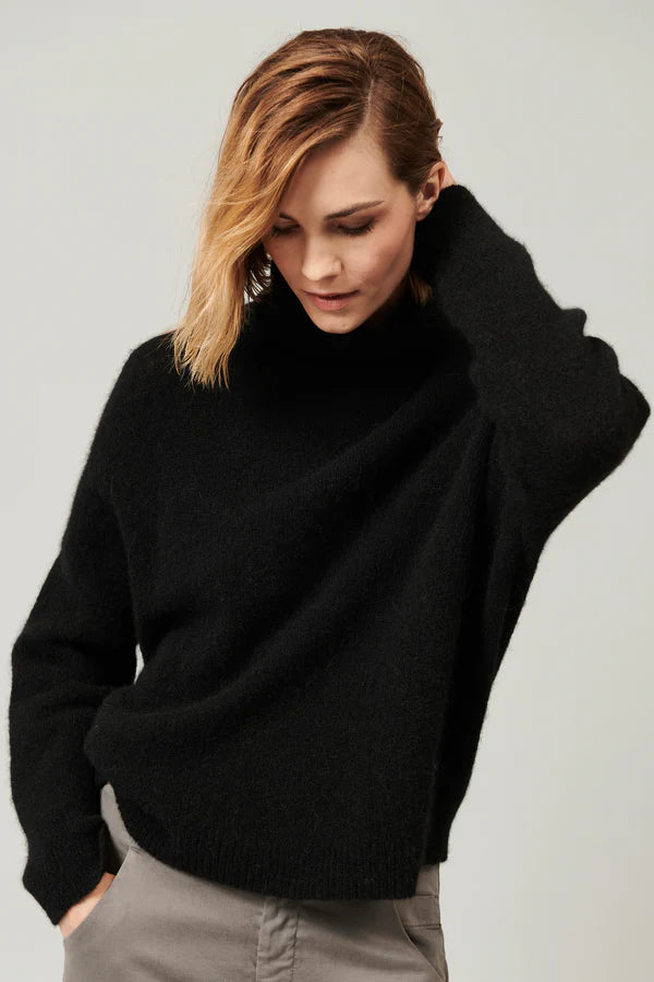 Turtleneck alpaca and wool knit