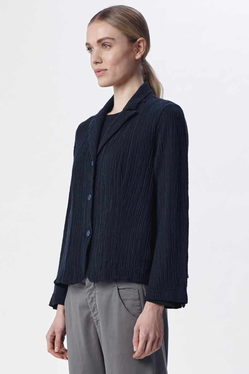 Jacket in Cotton Viscose Navy