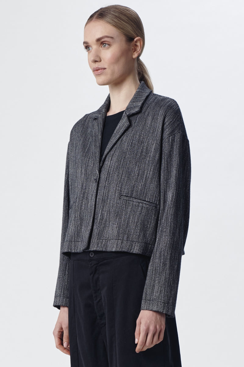 Jacket in Viscose Wool Cotton Stretch grey