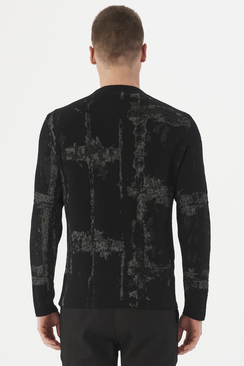 Virgin wool and viscose jacquard Pullover