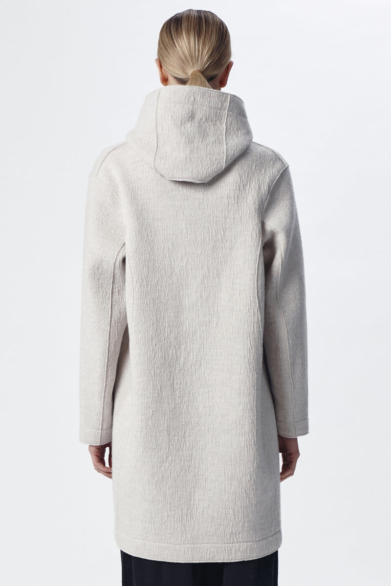 Comfort fit hooded jacket in boiled wool