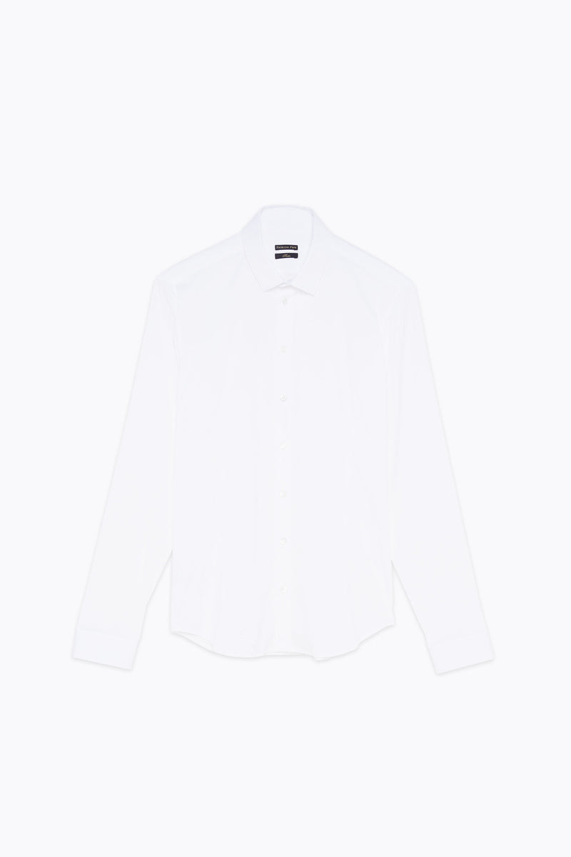 Cotton poplin shirt with stretch