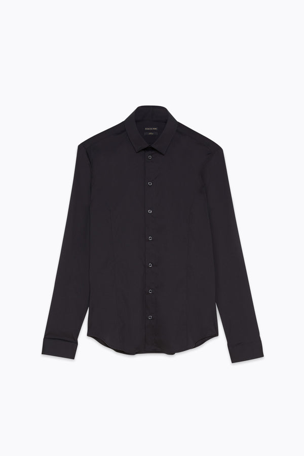 Cotton poplin shirt with stretch