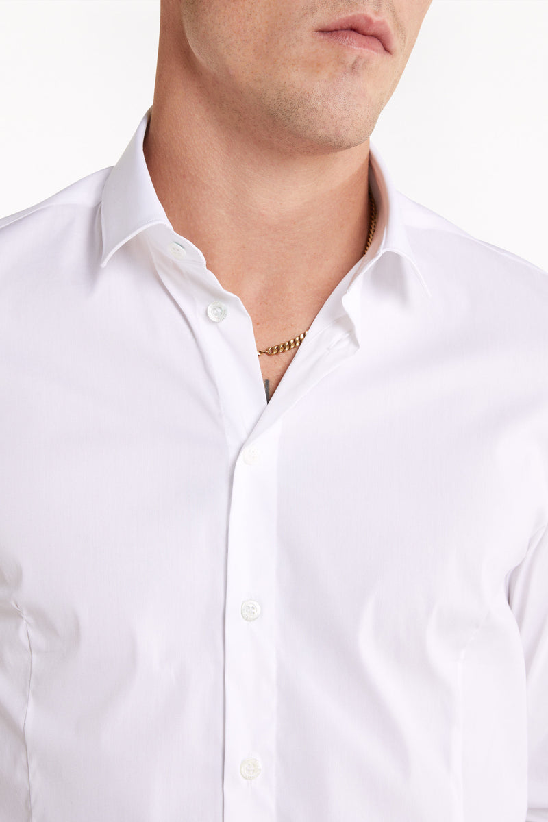 Cotton poplin shirt with stretch