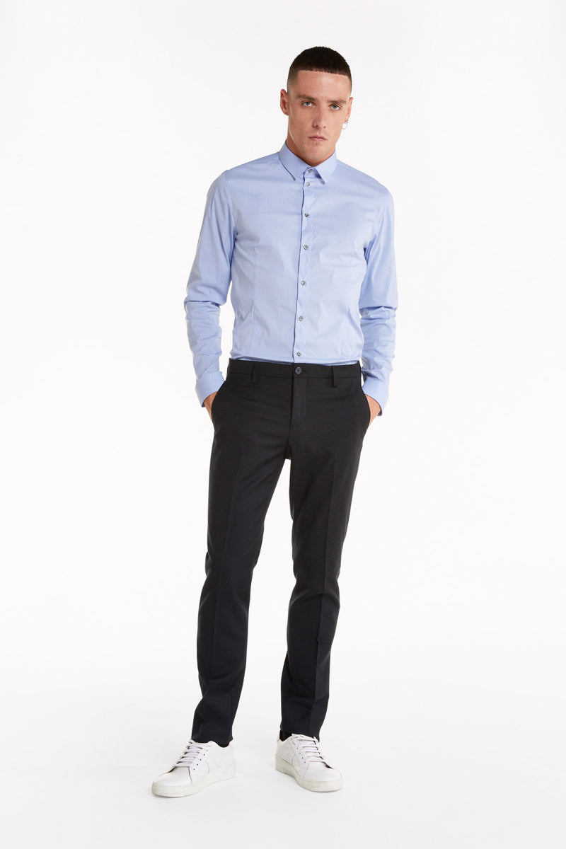 Cotton poplin shirt with stretch