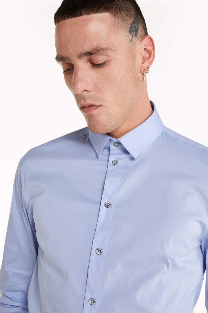 Cotton poplin shirt with stretch