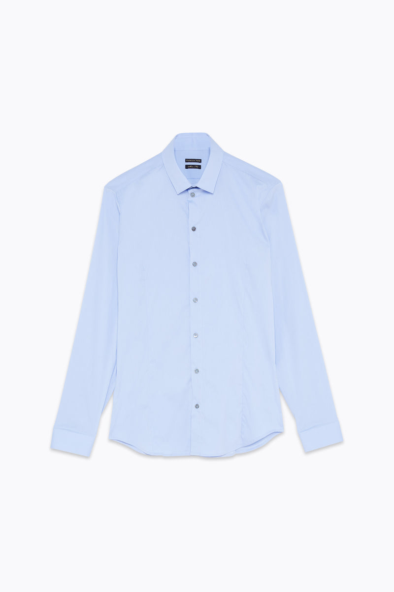 Cotton poplin shirt with stretch