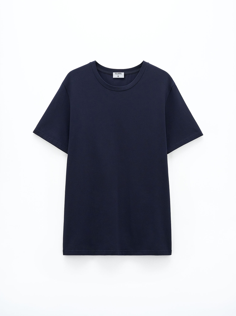 STRETCH COTTON TEE Navy