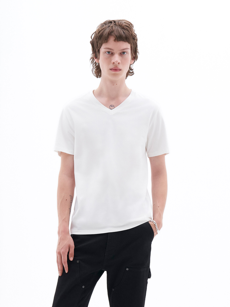 LYCRA V-NECK TEE WHITE