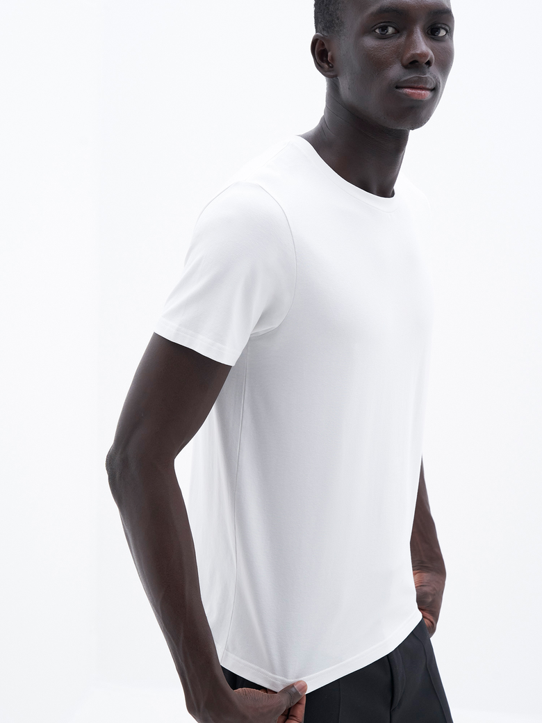 STRETCH COTTON TEE White