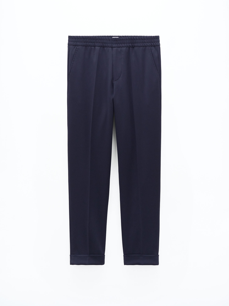 TERRY CROPPED TROUSERS Navy