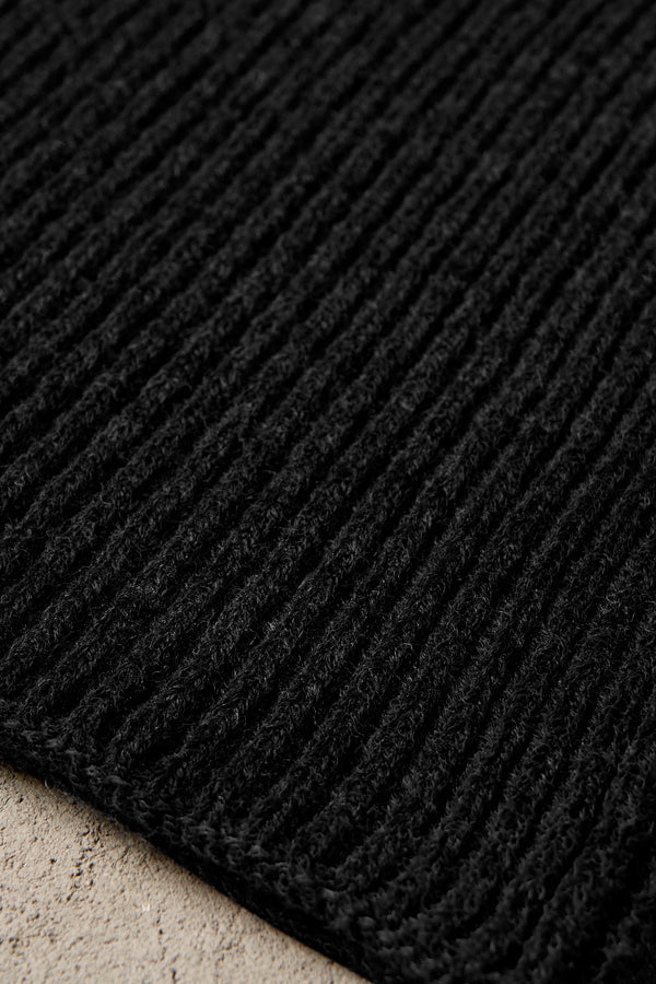 Snood in virgin wool cablé rib BLACK