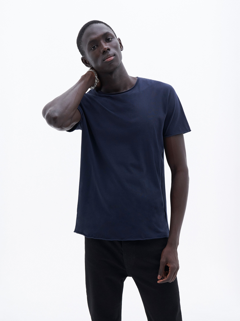 ROLL NECK TEE NAVY