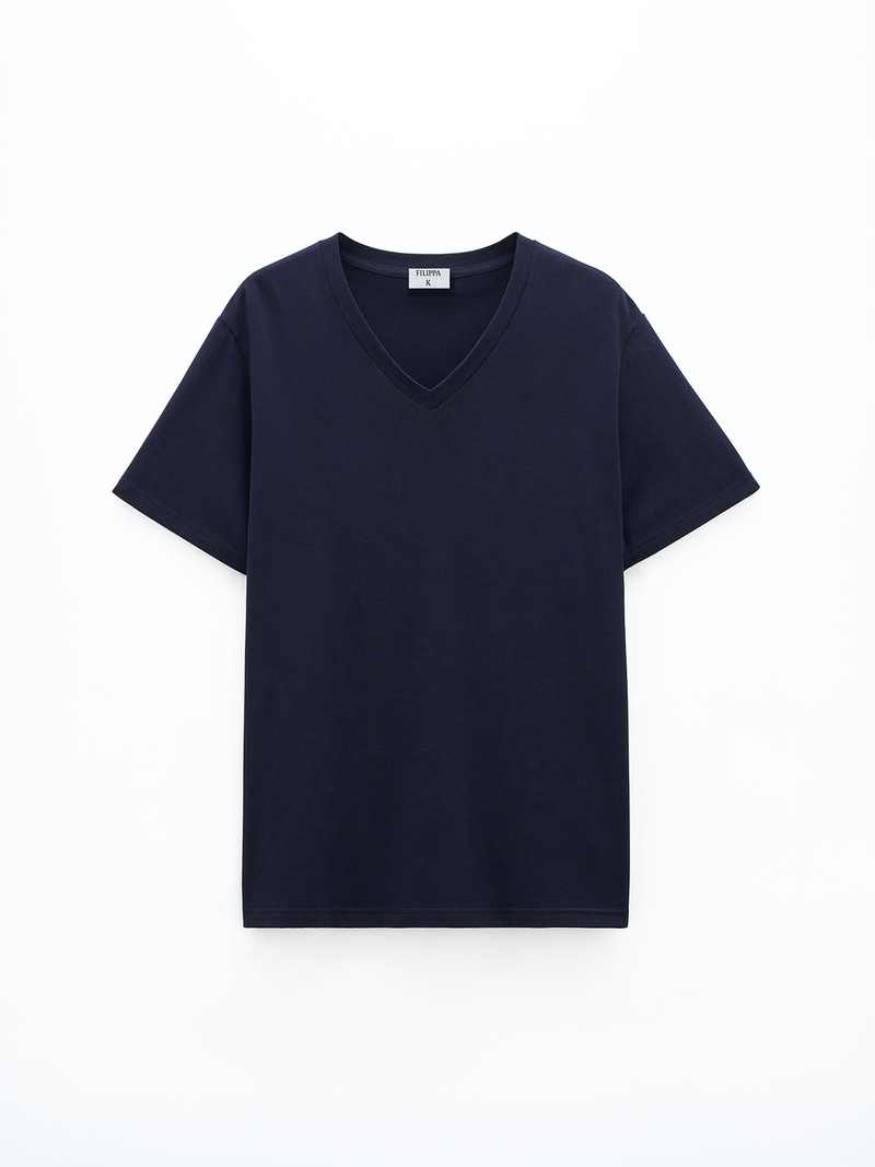 STRETCH V-NECK TEE Navy