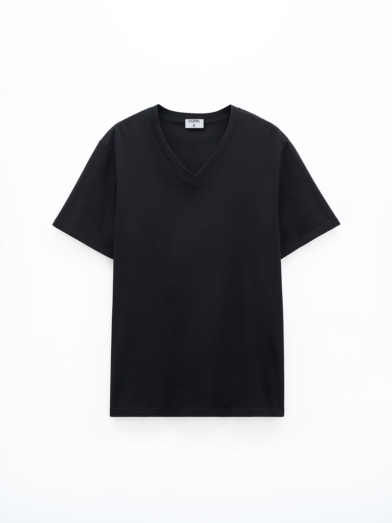 STRETCH V-NECK TEE Black