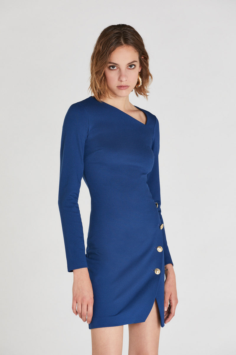 Kleid mit asymmetrischem Kragen