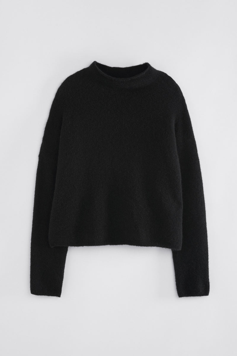 MIKA YAK FUNNELNECK SWEATER BLACK