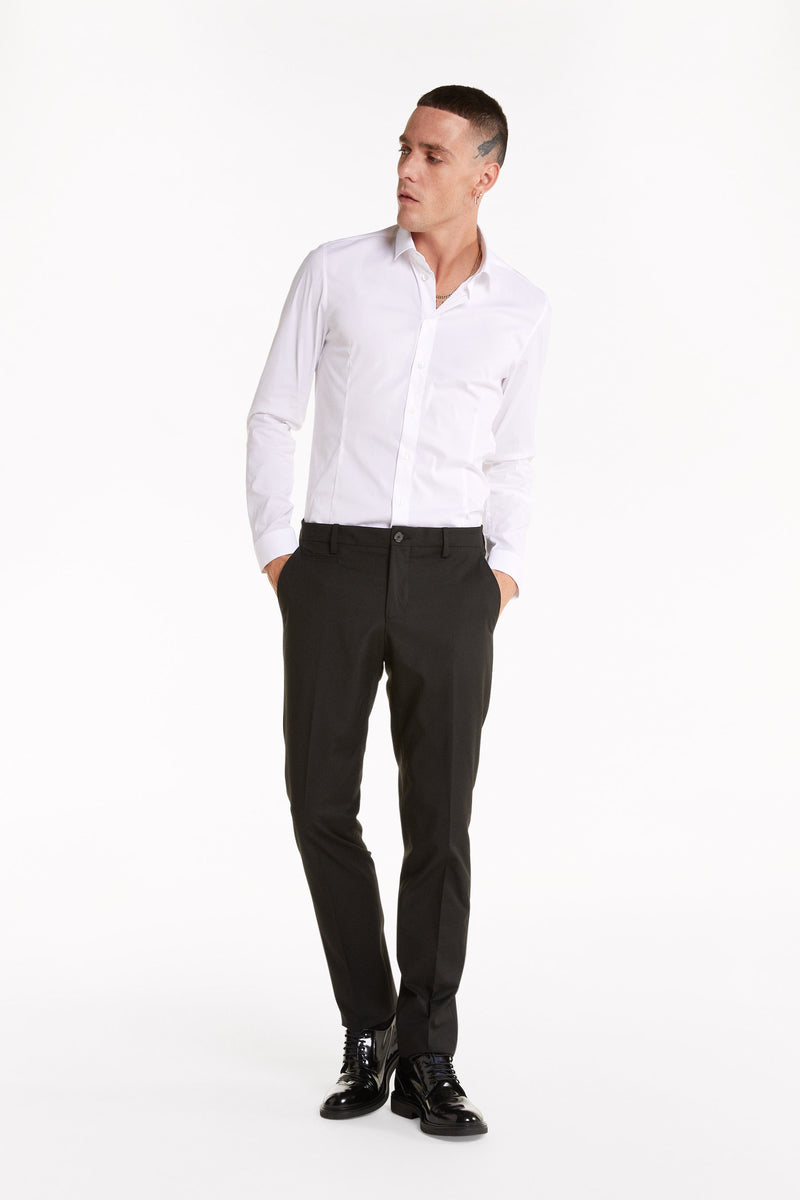 Cotton poplin shirt with stretch